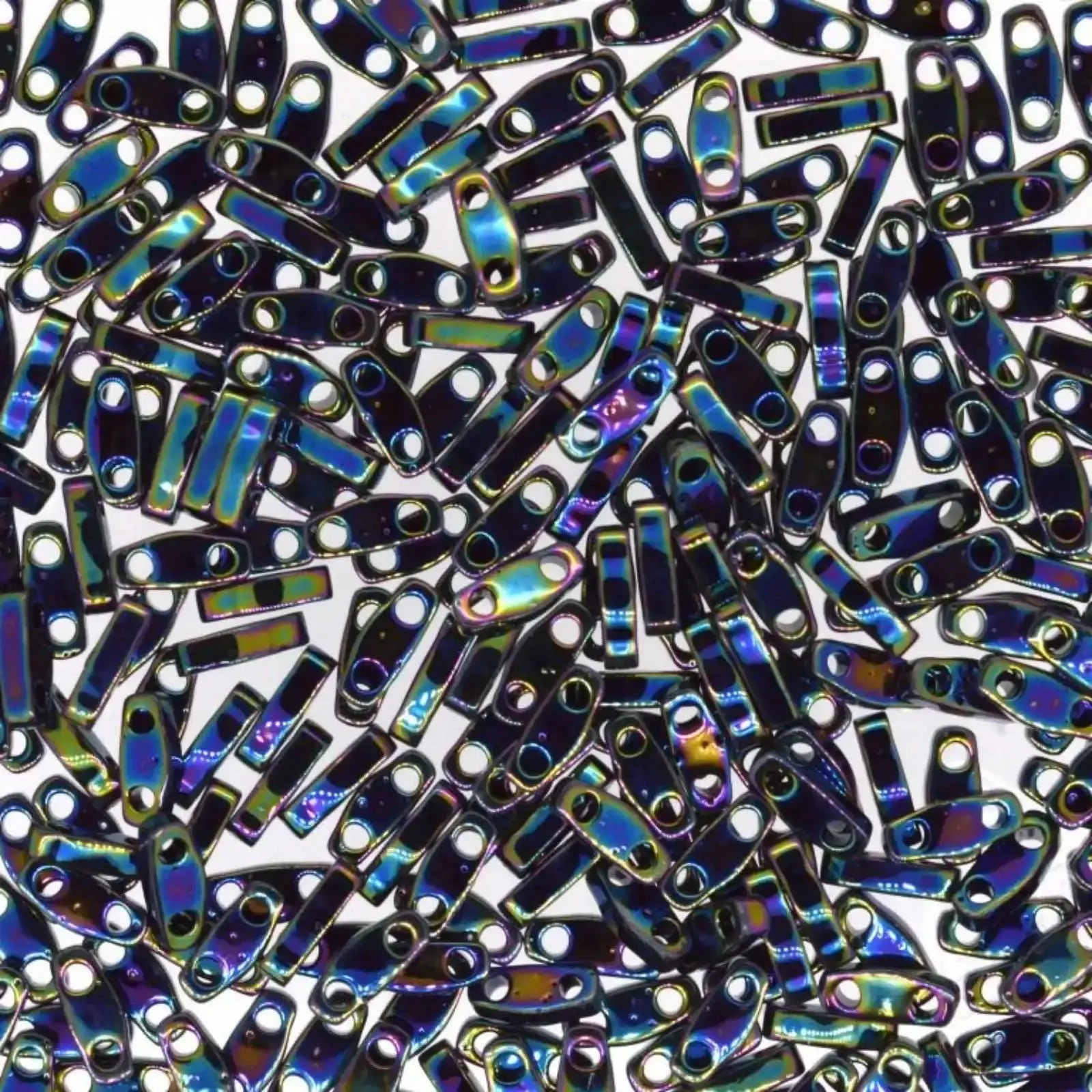 Miyuki Quarter Tila Beads, QTL-455, Metallic Medium Blue Iris, 5g