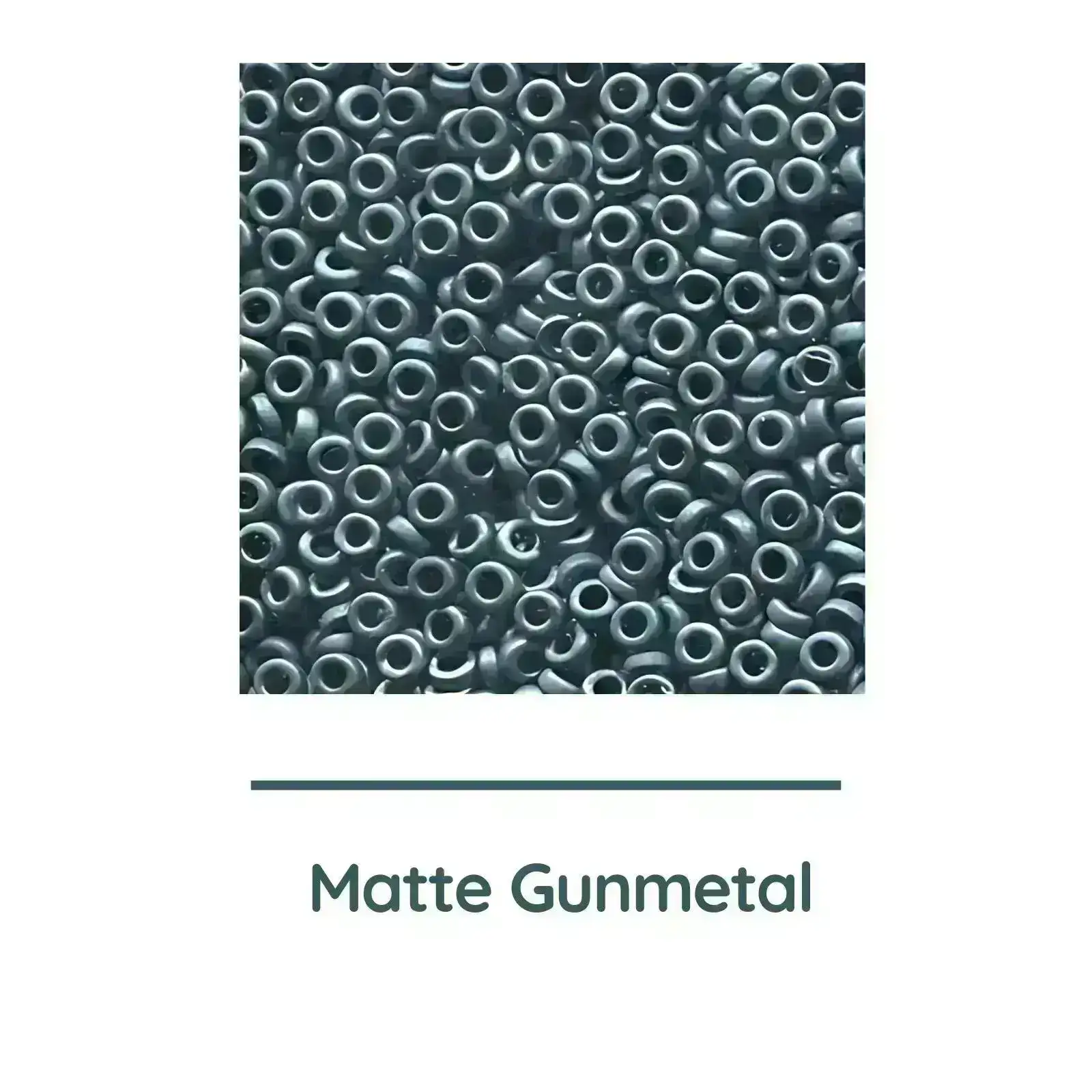 Miyuki Spacer Beads, 2.2x1mm, 7g Tube, Matte Gunmetal - Image 2