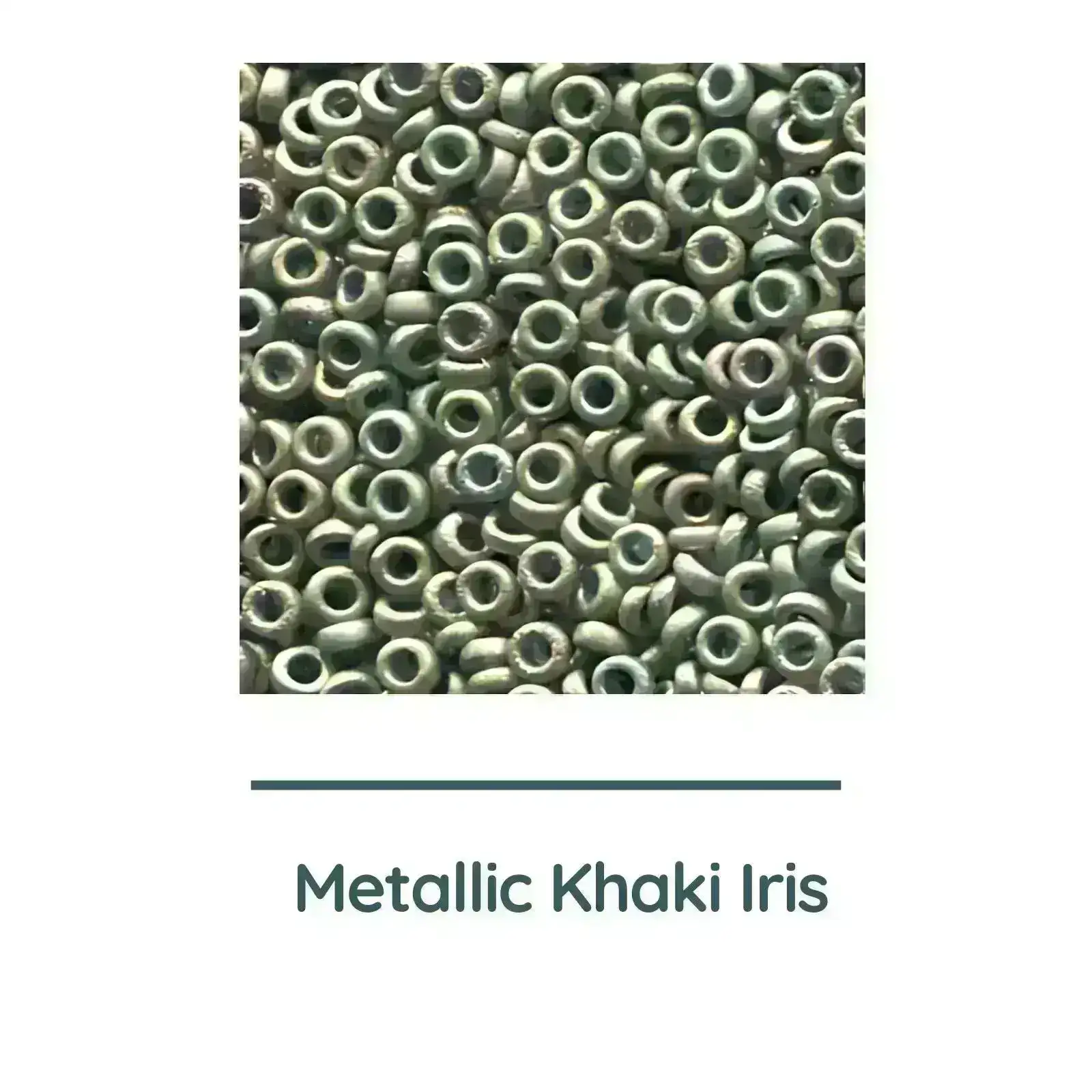 Miyuki Spacer Beads, 2.2x1mm, 7g Tube, Metallic Khaki Iris - Image 2