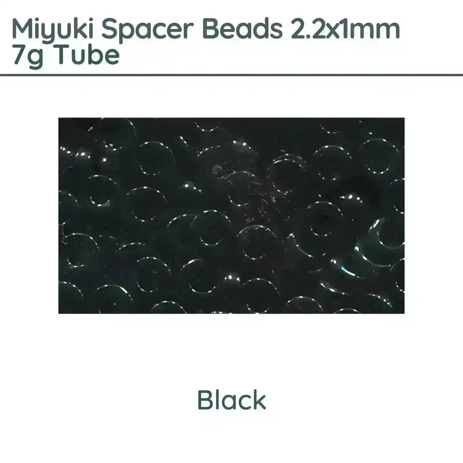 Miyuki Spacer Beads, 2.2x1mm, 7g Tube, Black