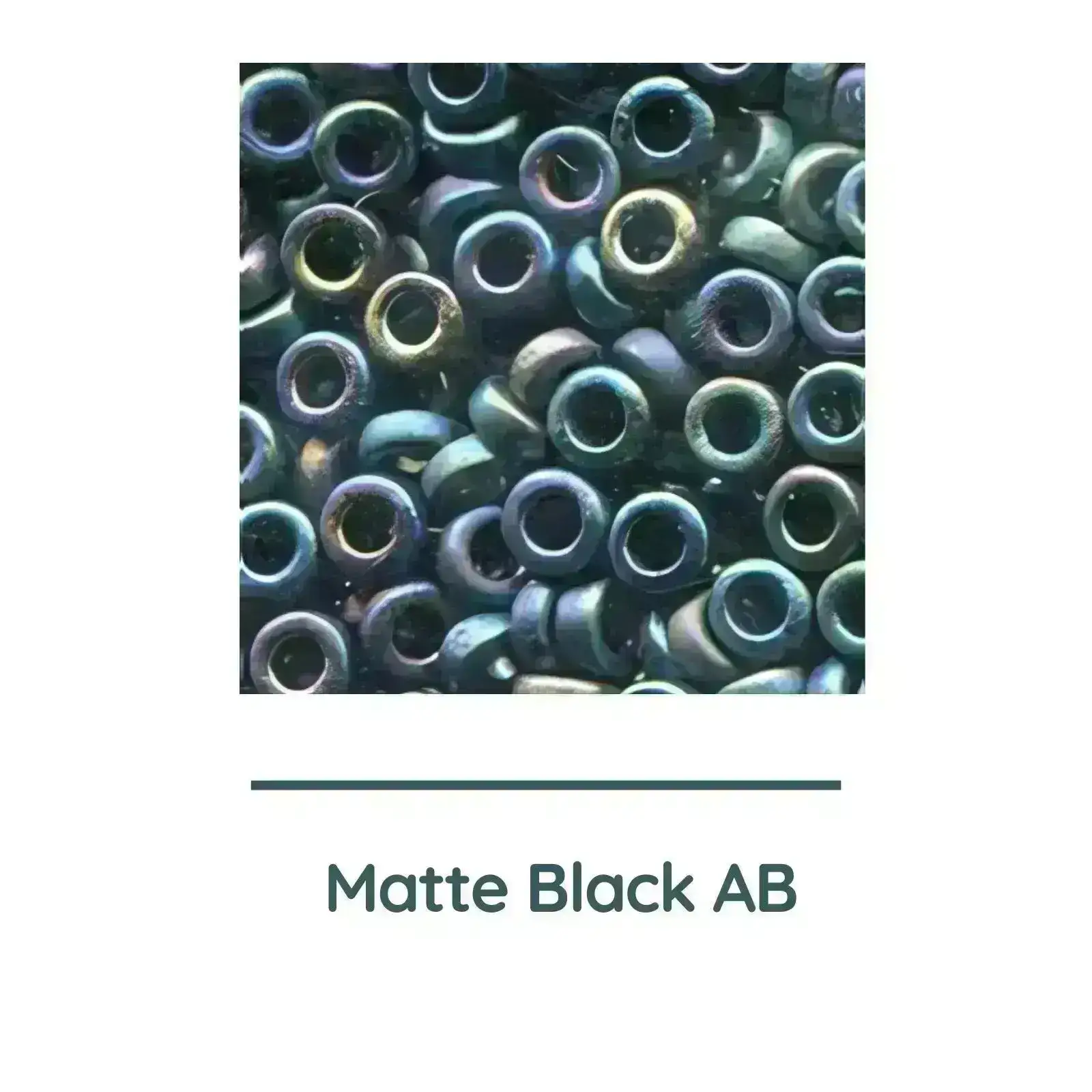 Miyuki Spacer Beads, 2.2x1mm, 7g Tube, Matte Black AB - Image 2