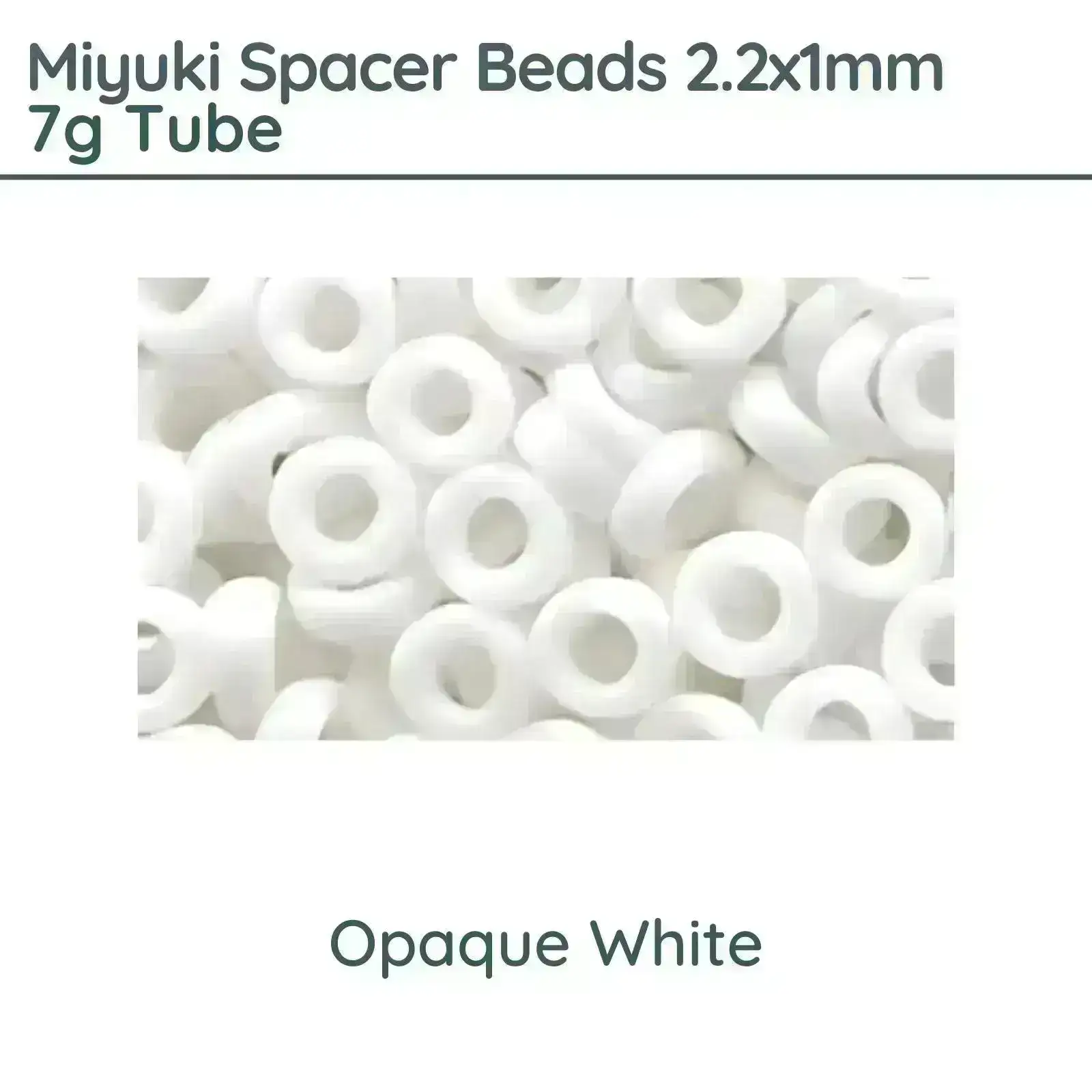 Miyuki Spacer Beads, 2.2x1mm, 7g Tube, Matte White AB