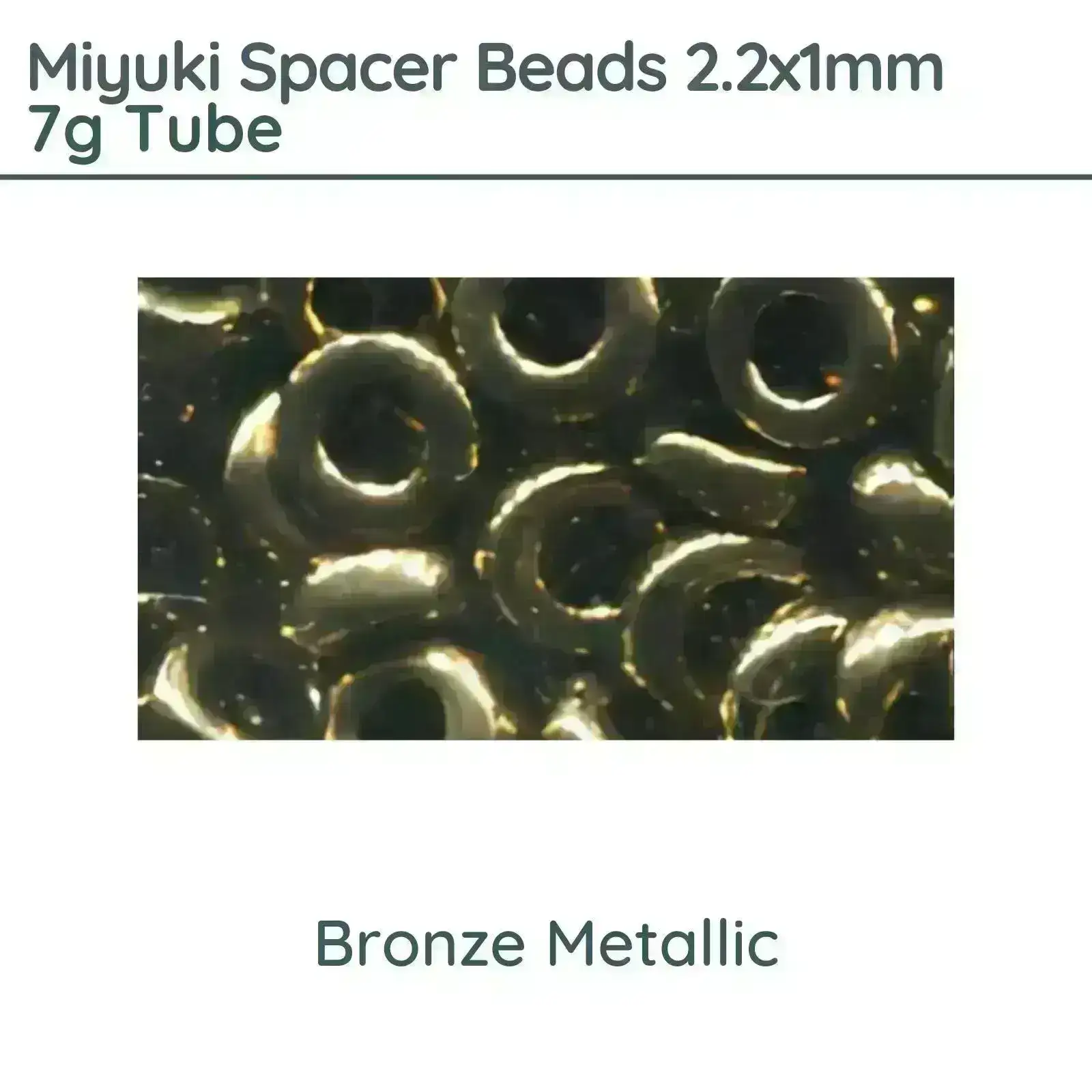 Miyuki Spacer Beads, 2.2x1mm, 7g Tube, Bronze Metallic