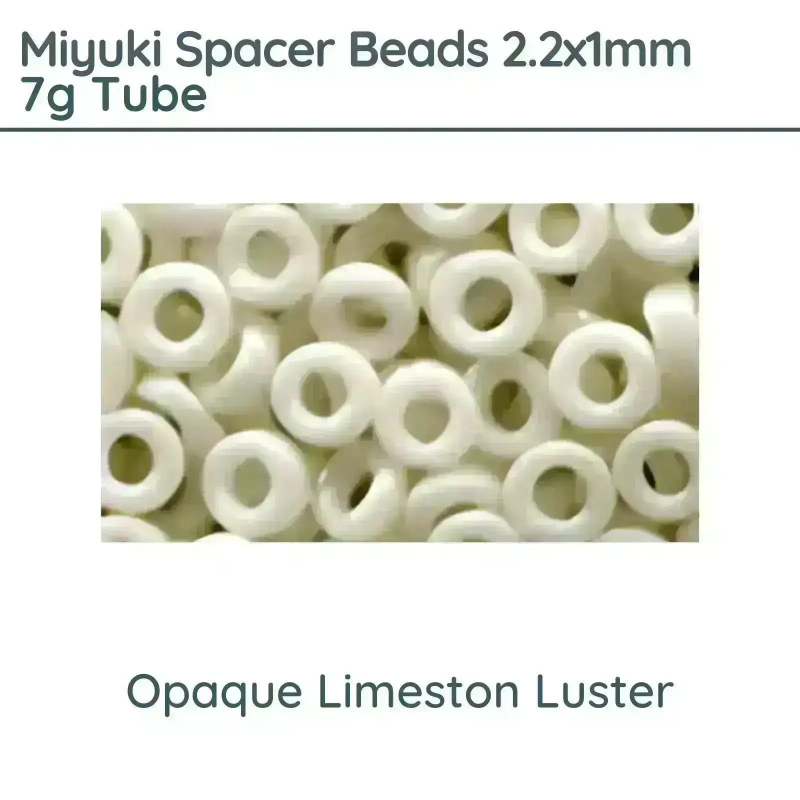 Miyuki Spacer Beads, 2.2x1mm, 7g Tube, Opaque Limeston Luster