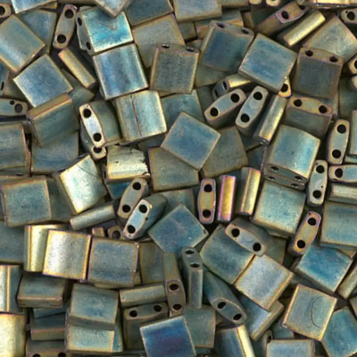Miyuki Tila Beads, TL-2008, Matte Metallic Patina Iris, 5g