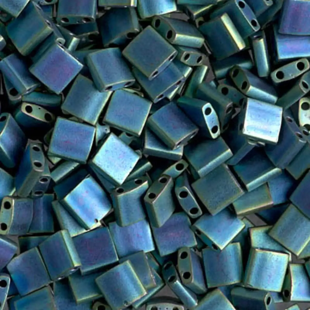 Miyuki Tila Beads, TL-2064, Matte Metallic Blue Green, 5g