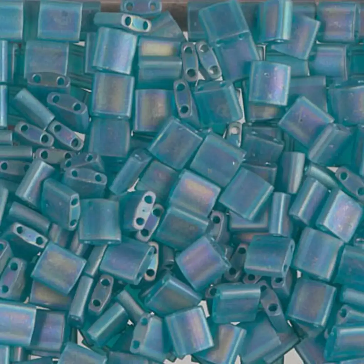 Miyuki Tila Beads, TL-2458FR, Matte Transparent Teal AB, 5g