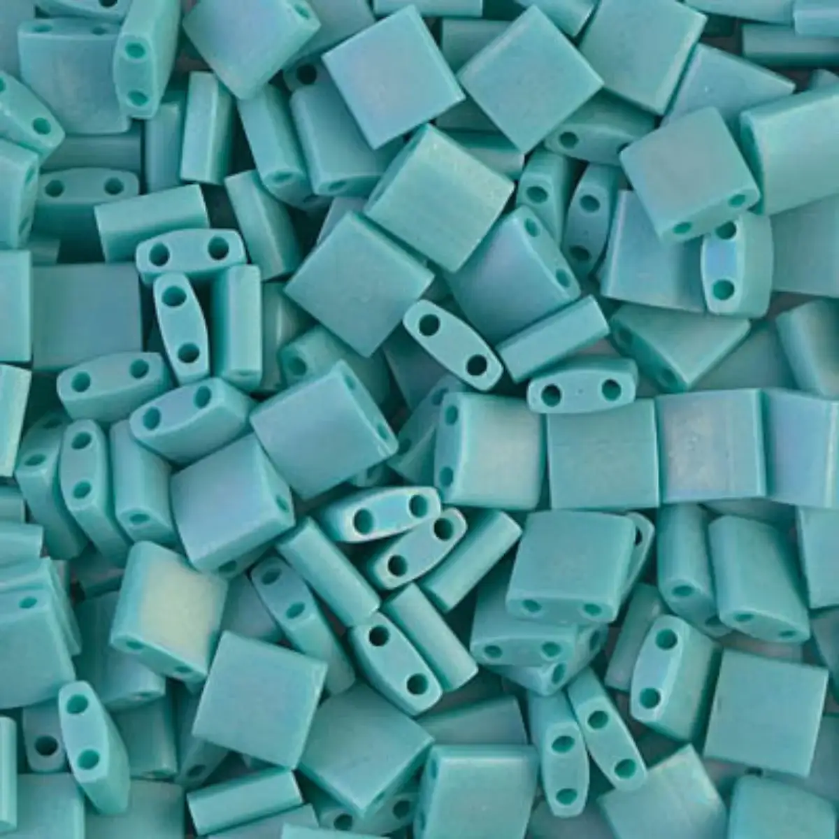 Miyuki Tila Beads, TL-412FR, Matte Turquoise Green AB, 5g