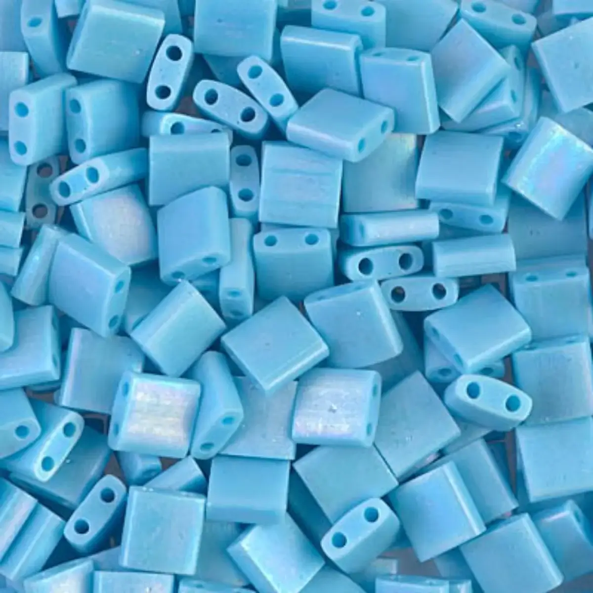 Miyuki Tila Beads, TL-413FR, Matte Turquoise Blue AB, 5g