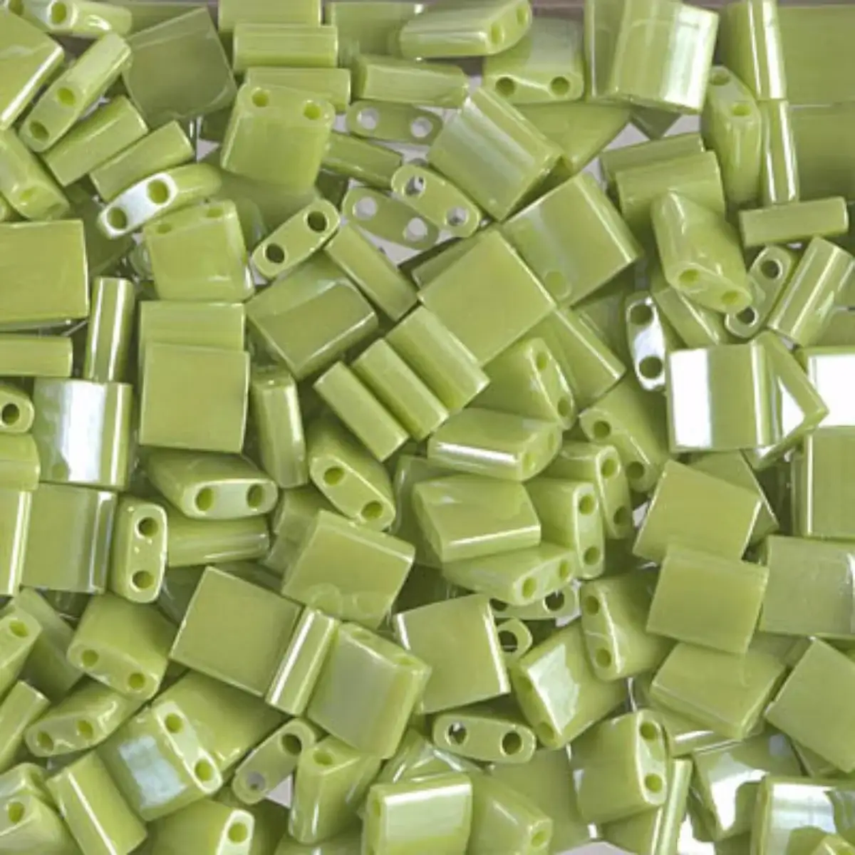 Miyuki Tila Beads, TL-439, Opaque Chartreuse Luster, 5g