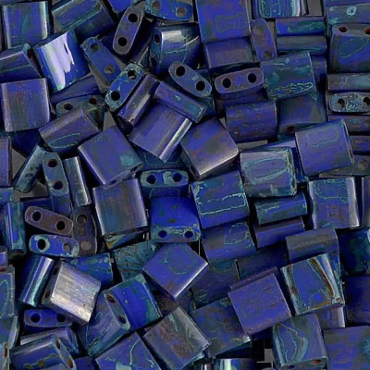 Miyuki Tila Beads, TL-4518, Picasso Cobalt, 5g