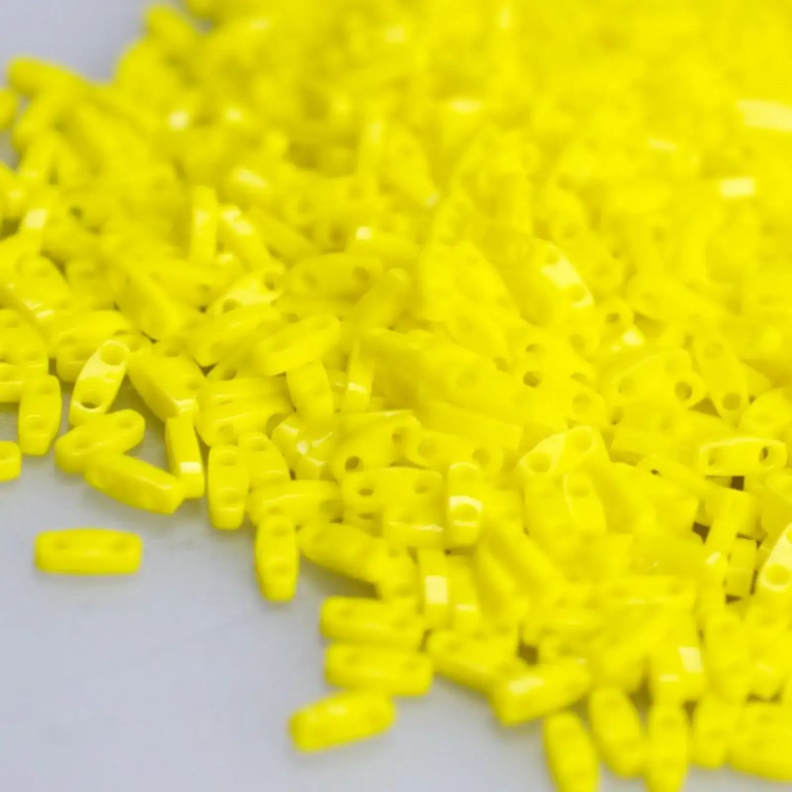 Miyuki Quarter Tila Beads, QTL-404, Yellow Opaque, 5g