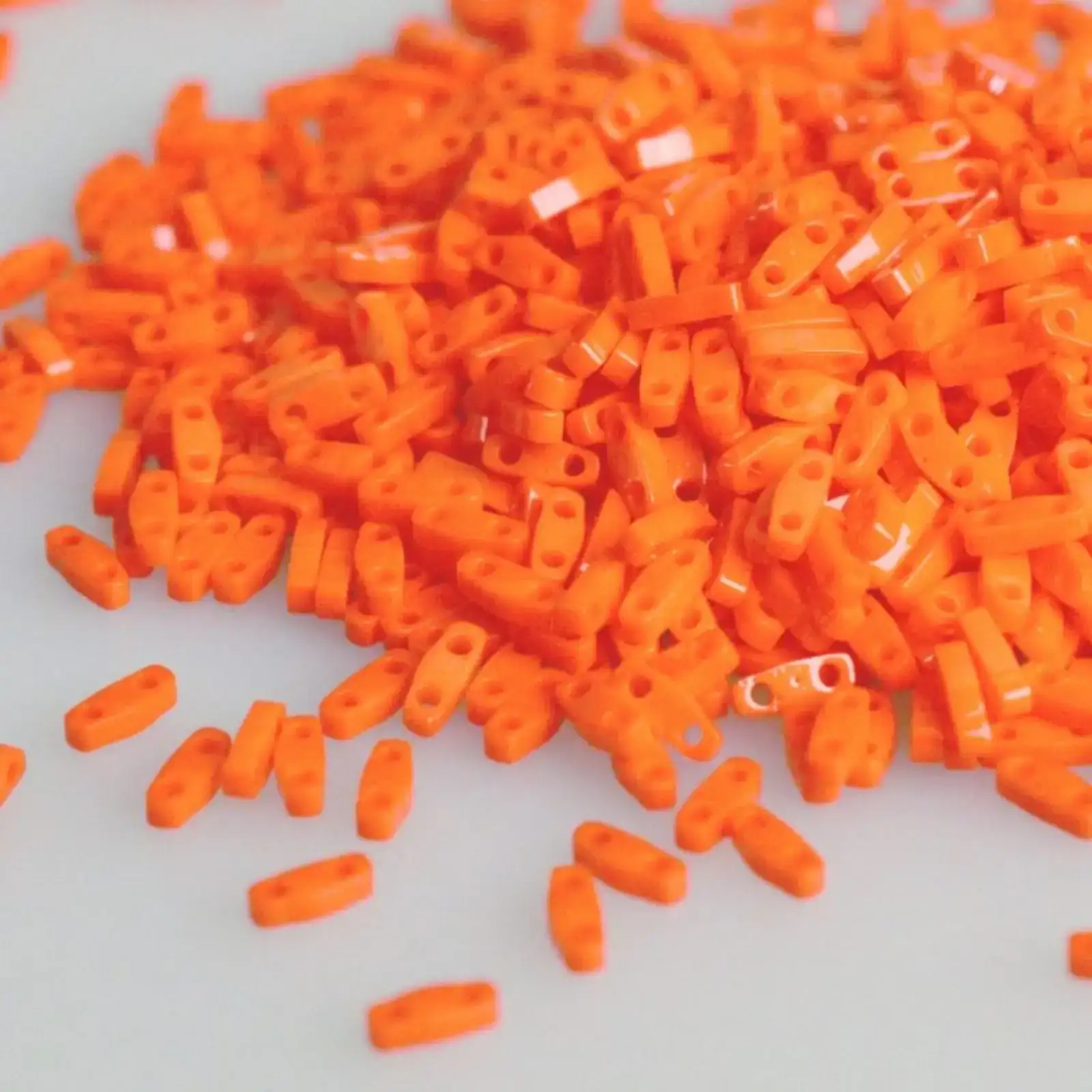 Miyuki Quarter Tila Beads, QTL-406, Orange Opaque, 5g