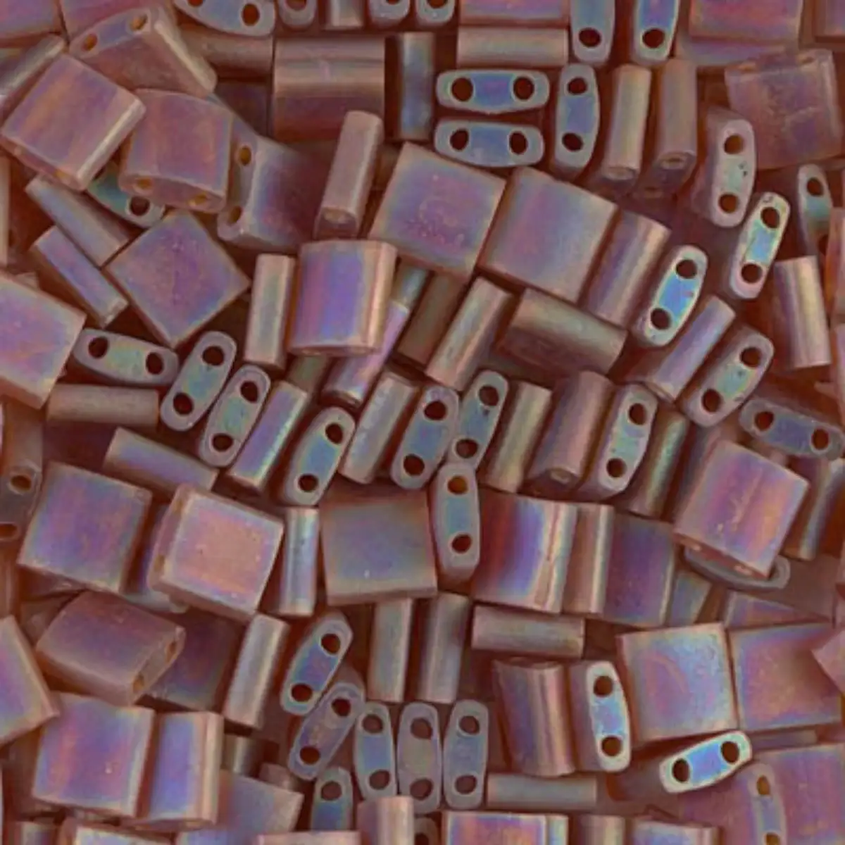 Miyuki Tila Beads, TL-134FR, Matte Transparent Dark Topaz AB, 5g