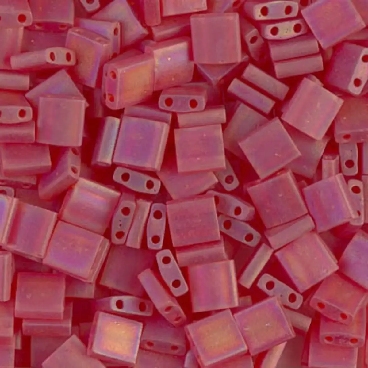 Miyuki Tila Beads, TL-140FR, Matte Transparent Red AB, 5g