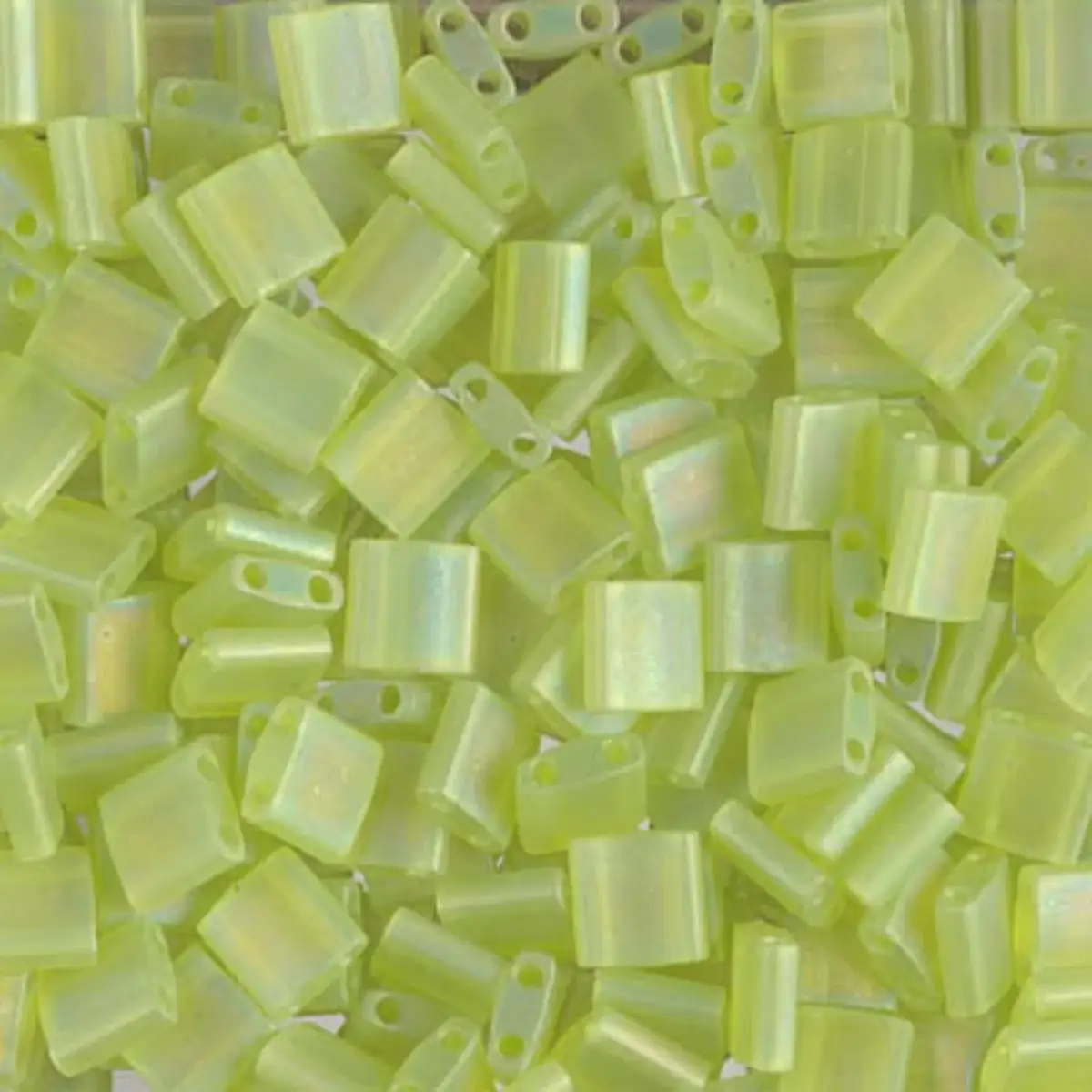 Miyuki Tila Beads, TL-143FR, Matte Transparent Chartreuse AB, 5g
