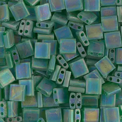 Miyuki Tila Beads, TL-146FR, Matte Transparent Green AB, 5g