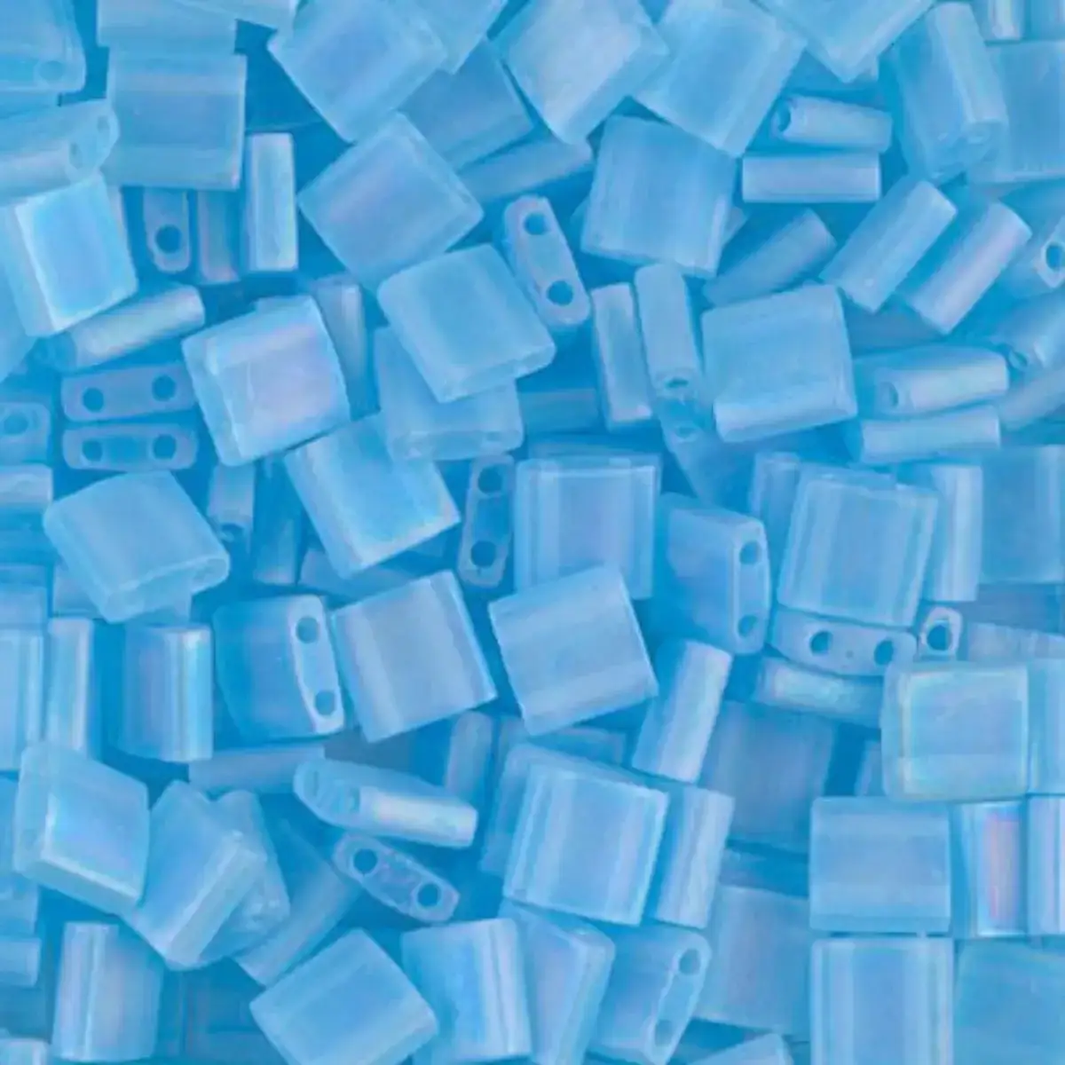 Miyuki Tila Beads, TL-148FR, Matte Transparent Light Blue AB, 5g