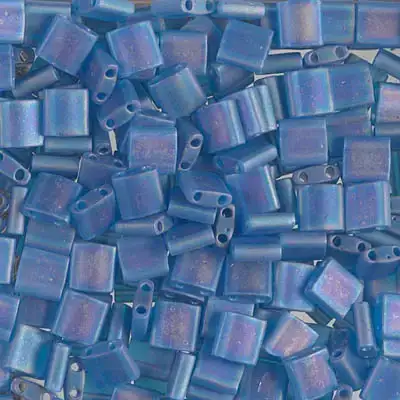 Miyuki Tila Beads, TL-149FR, Matte Transparent Capri Blue AB, 5g