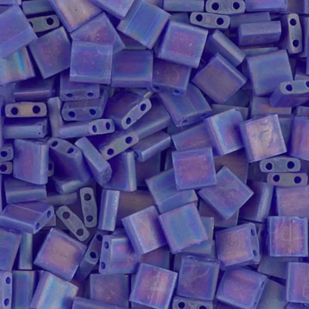 Miyuki Tila Beads, TL-151FR, Matte Transparent Cobalt AB, 5g