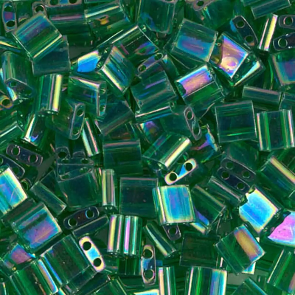 Miyuki Tila Beads, TL-179, Transparent Green AB, 5g