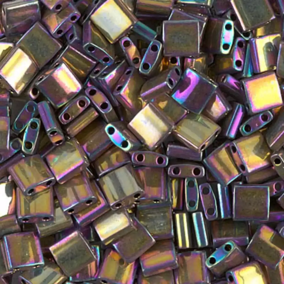 Miyuki Tila Beads, TL-188, Metallic Purple Gold Iris, 5g