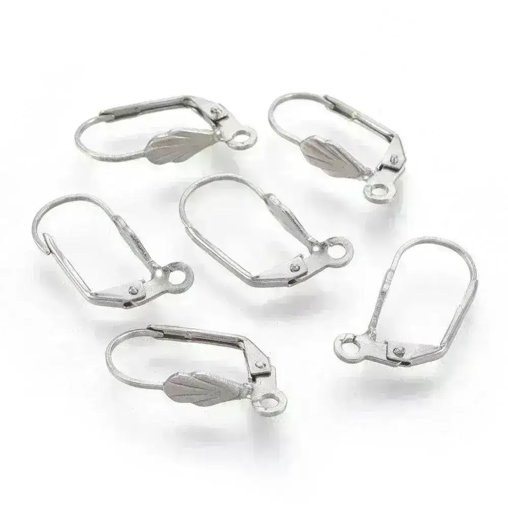 Monaco 11, 304 Stainless Steel Leverback Leaf Earrings - Image 4
