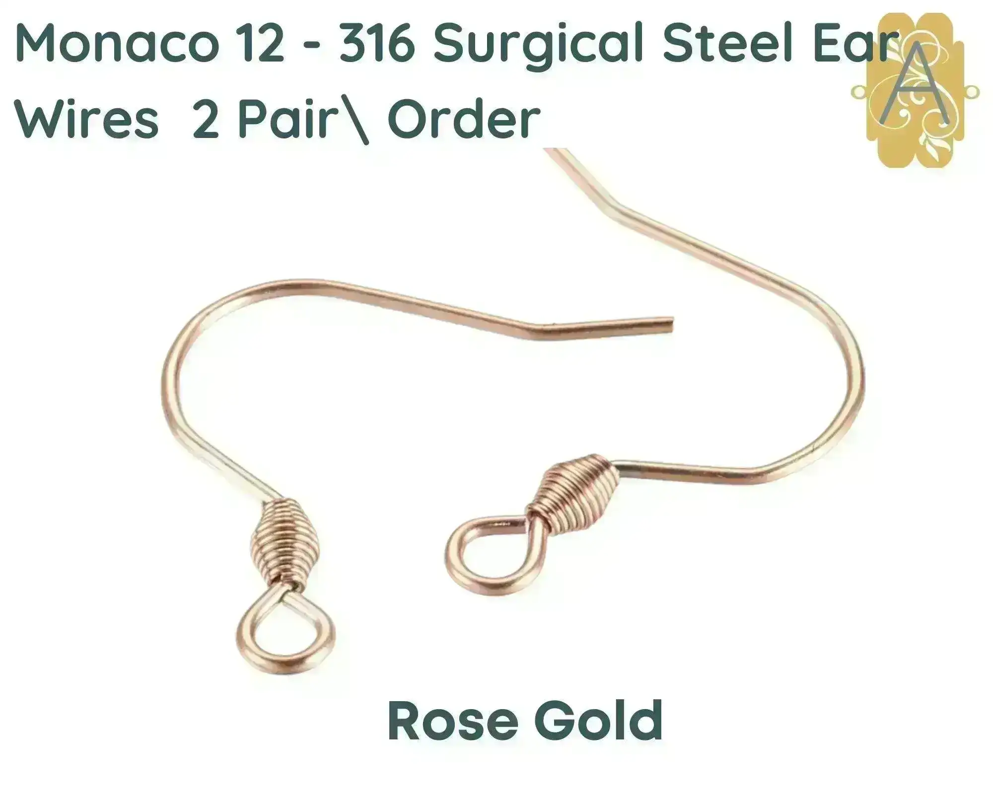 Monaco 12, 316 Surgical Steel Earring Wires, 3 Finishes - Image 5