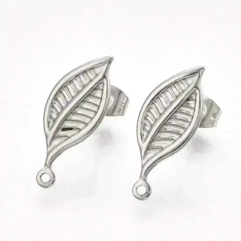 Monaco 7, 304 Stainless Steel, Fancy Earring Studs, with Loop and Ear Nut, 4 Pcs. - Image 2