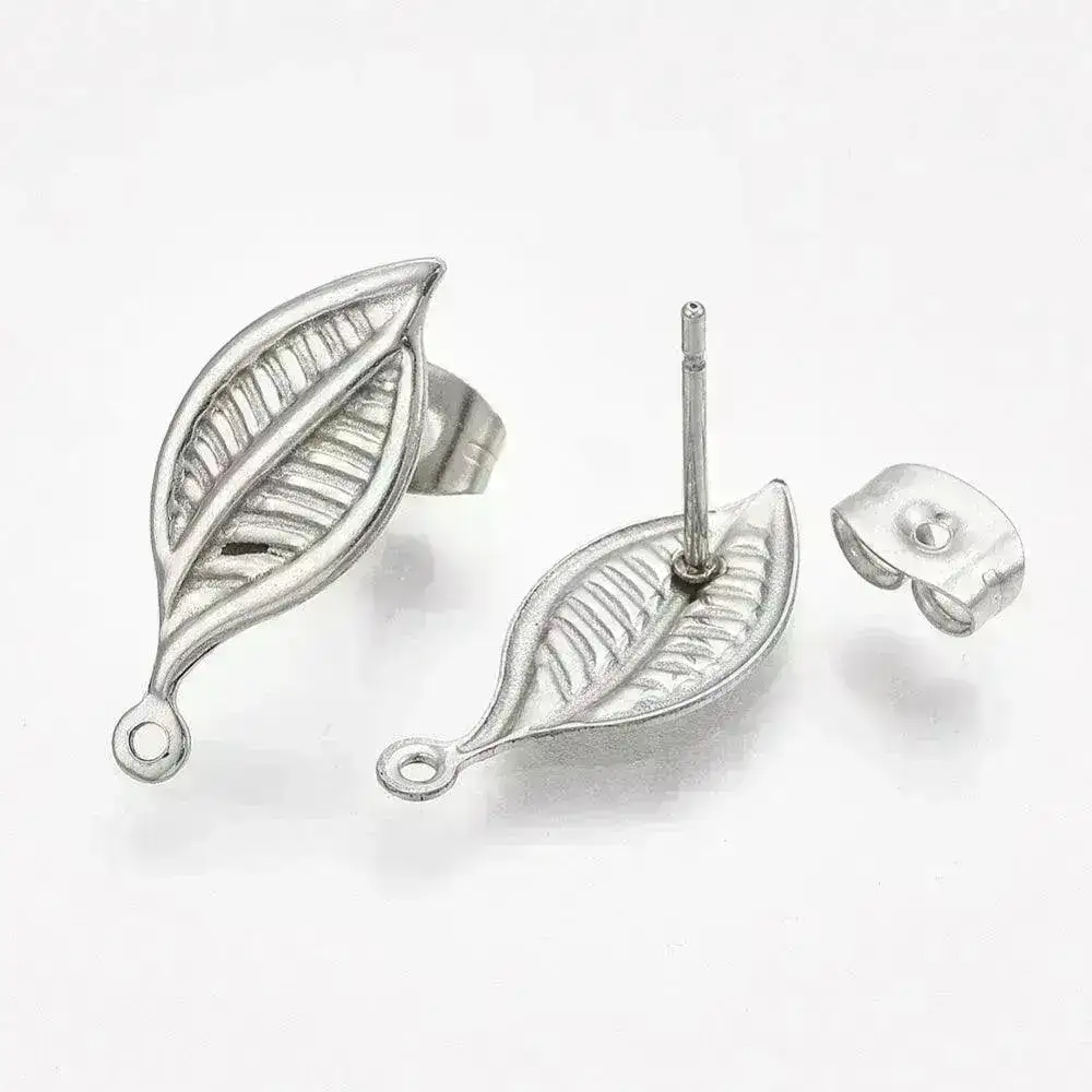Monaco 7, 304 Stainless Steel, Fancy Earring Studs, with Loop and Ear Nut, 4 Pcs. - Image 3