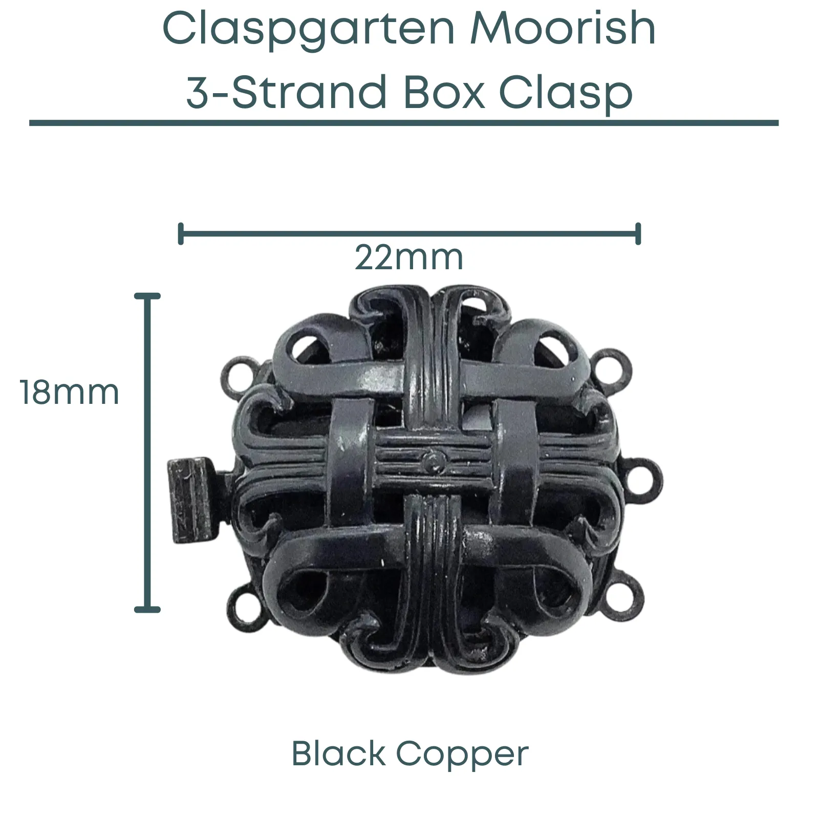 Claspgarten Moorish, 1 or 3-Strand Box Clasp, 2 Finishes - Image 5