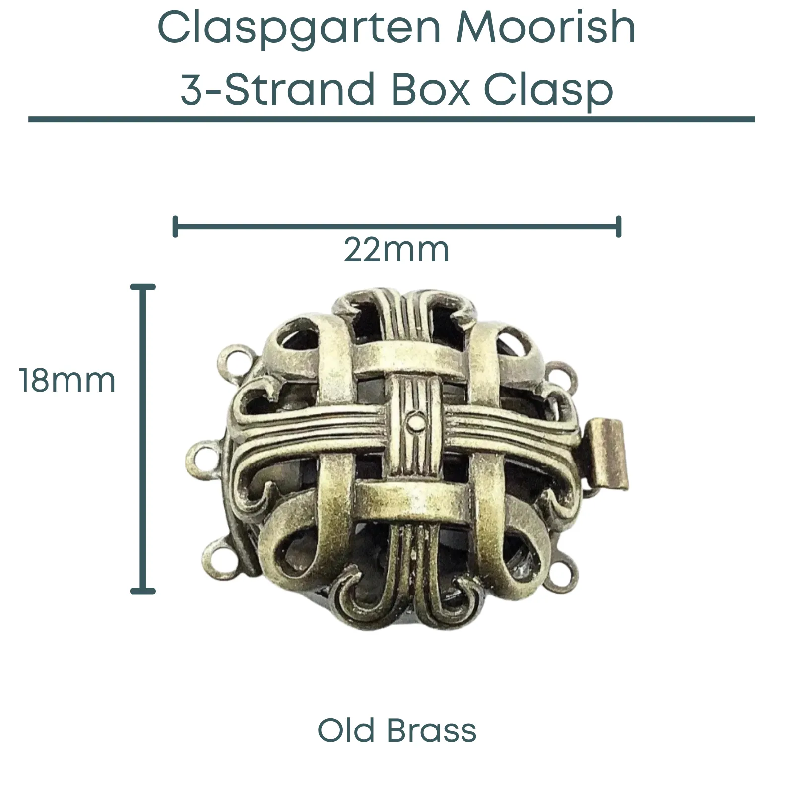 Claspgarten Moorish, 1 or 3-Strand Box Clasp, 2 Finishes - Image 6
