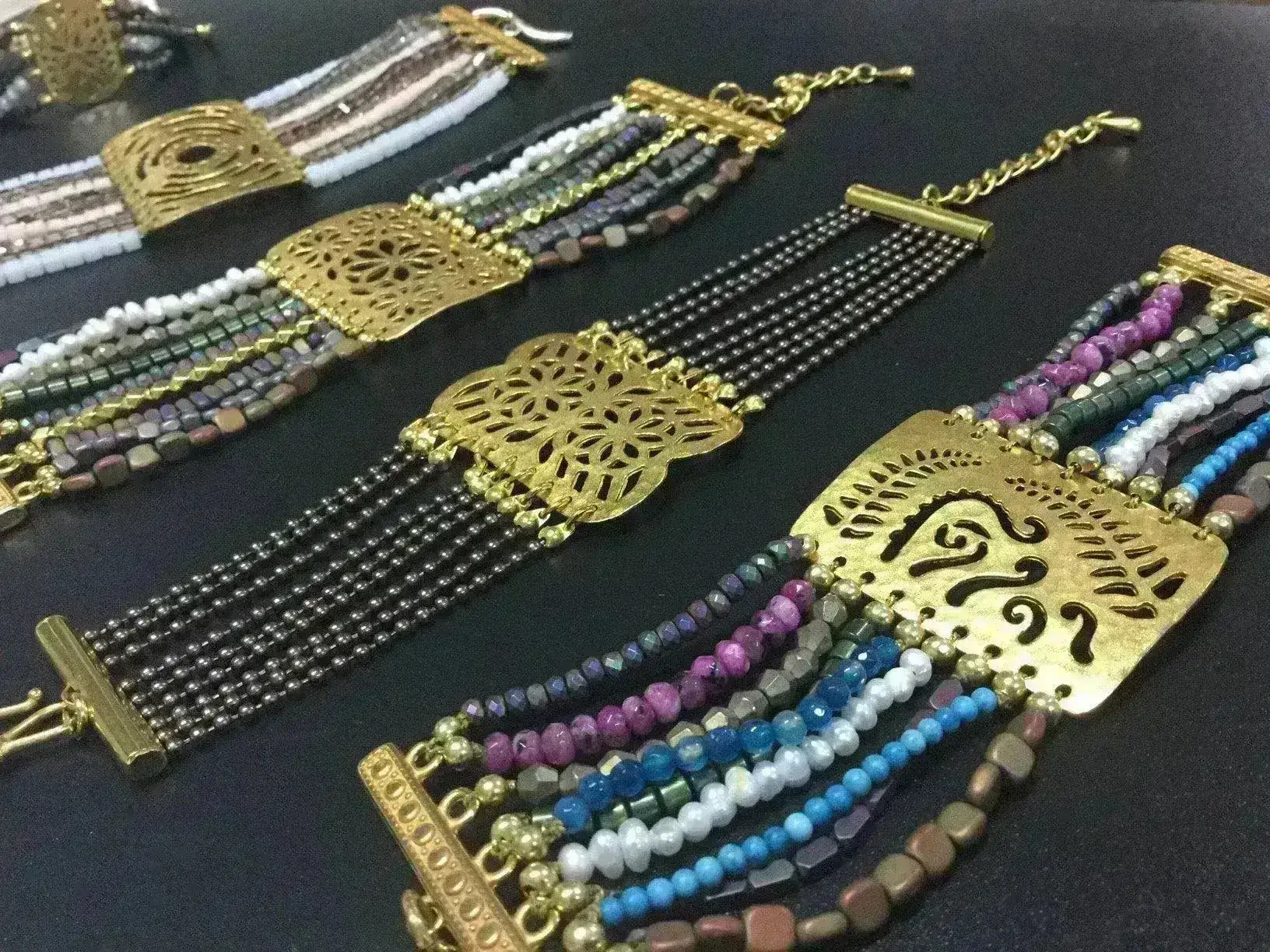 Two Feathers, 9-Strand Bracelet Connector or Focal Element, 3 Finishes - Image 3