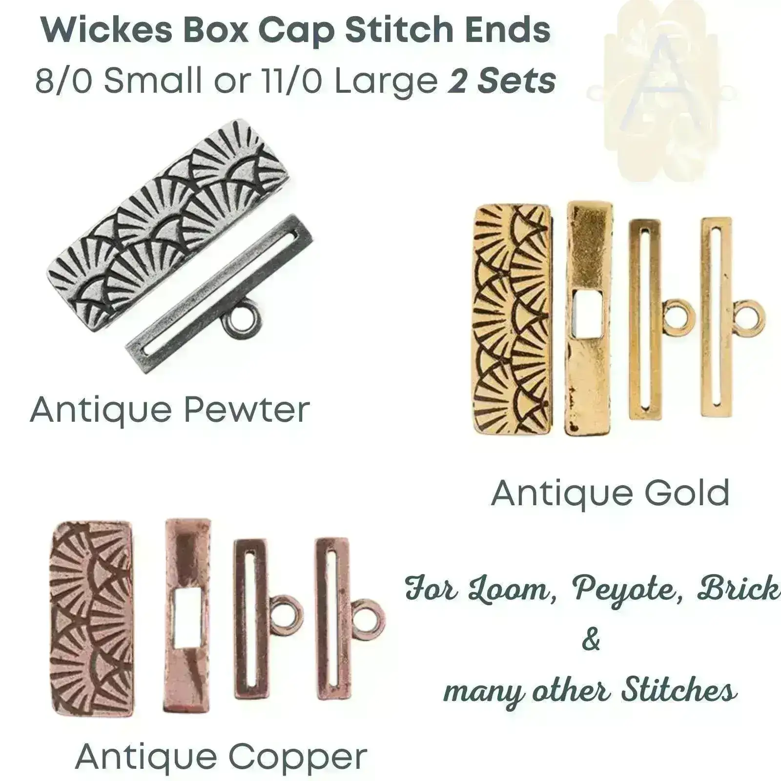 Wickes Box Cap Stitch in End Caps, 2 Sizes, 3 Finishes