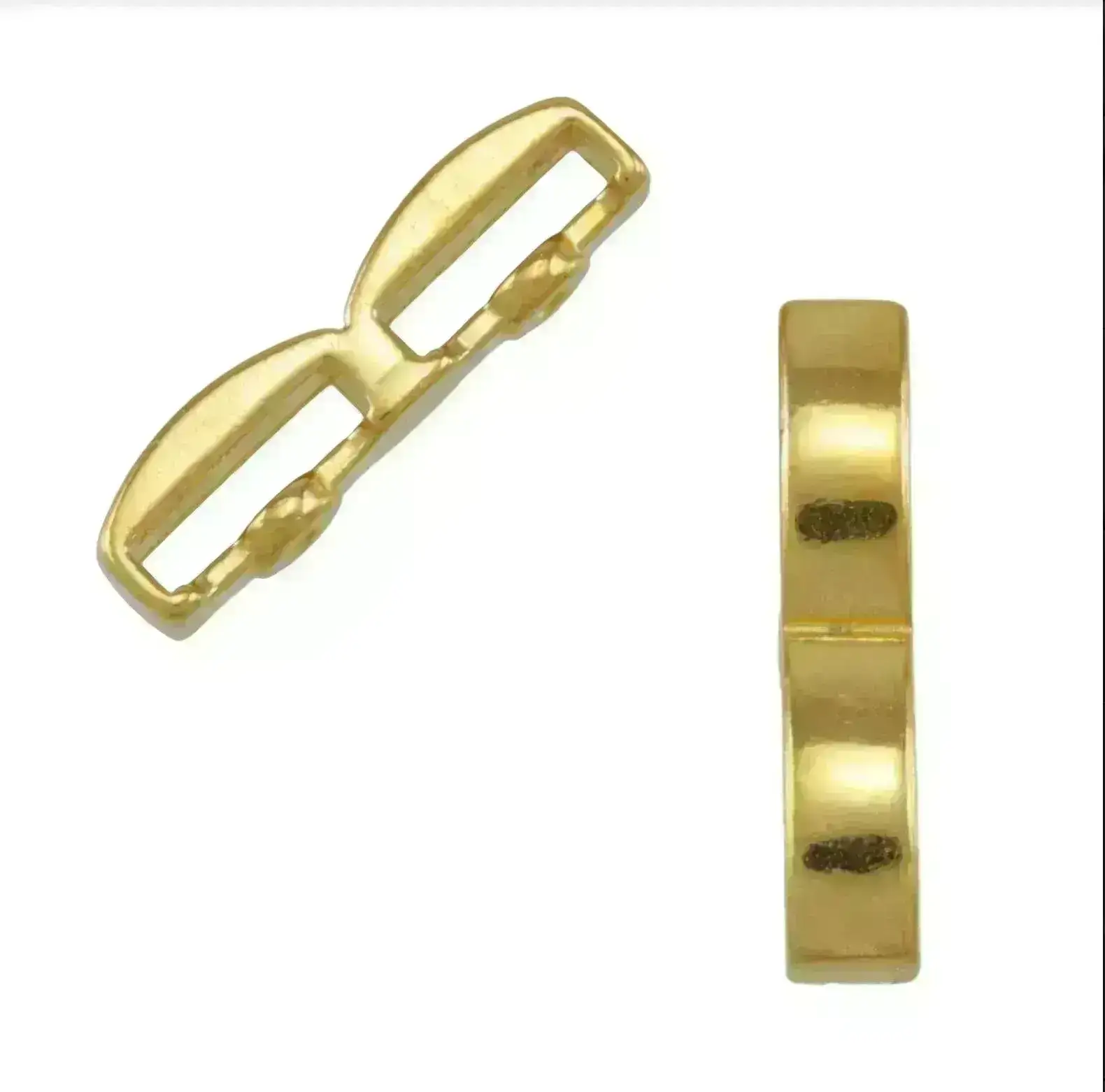Double Bar Crimp Sliders, for 2 x 10mm Flat Leather or Cork in 4 Finishes - Image 3