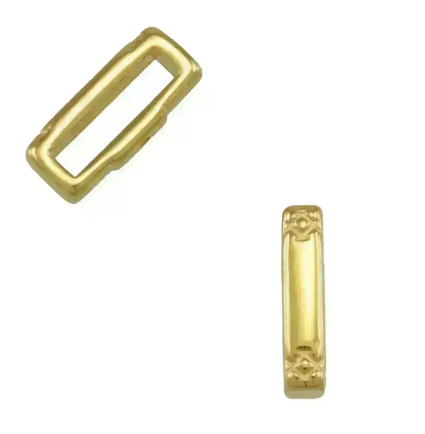 Cross Hatch Crimp Sliders for Leather or Cork, 10mm - Image 3
