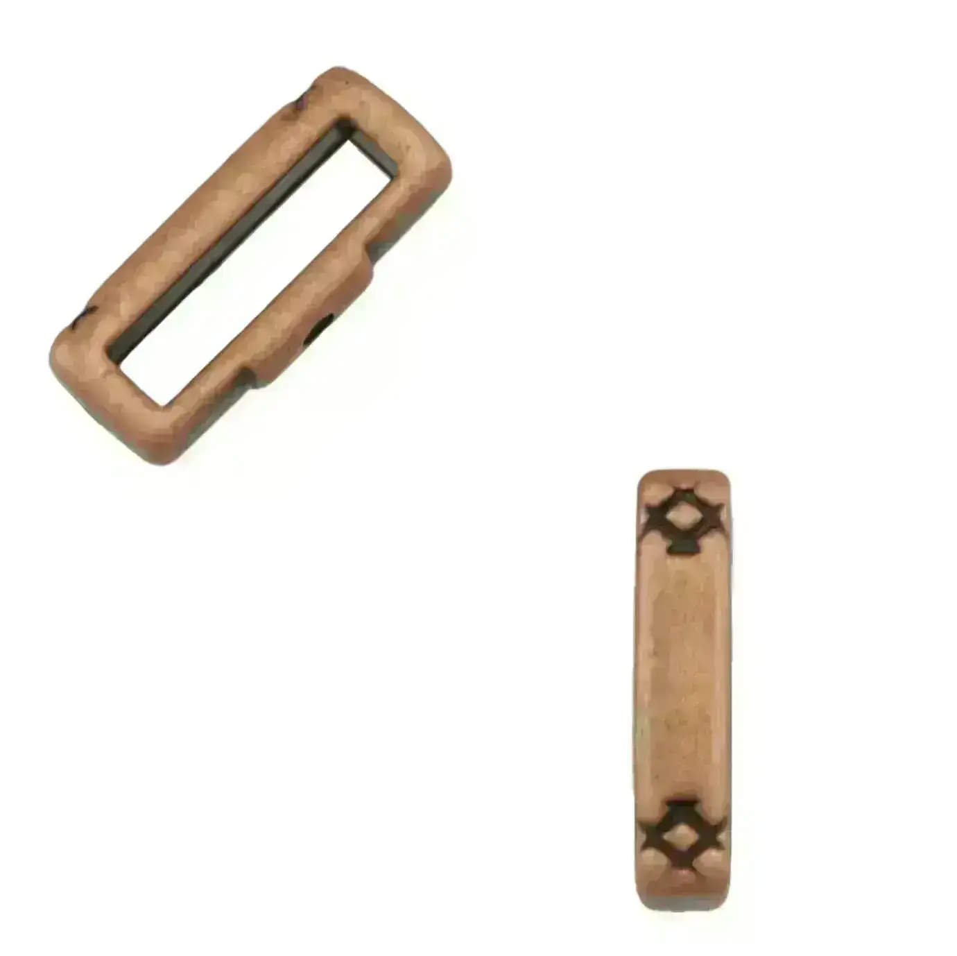 Cross Hatch Crimp Sliders for Leather or Cork, 10mm - Image 4