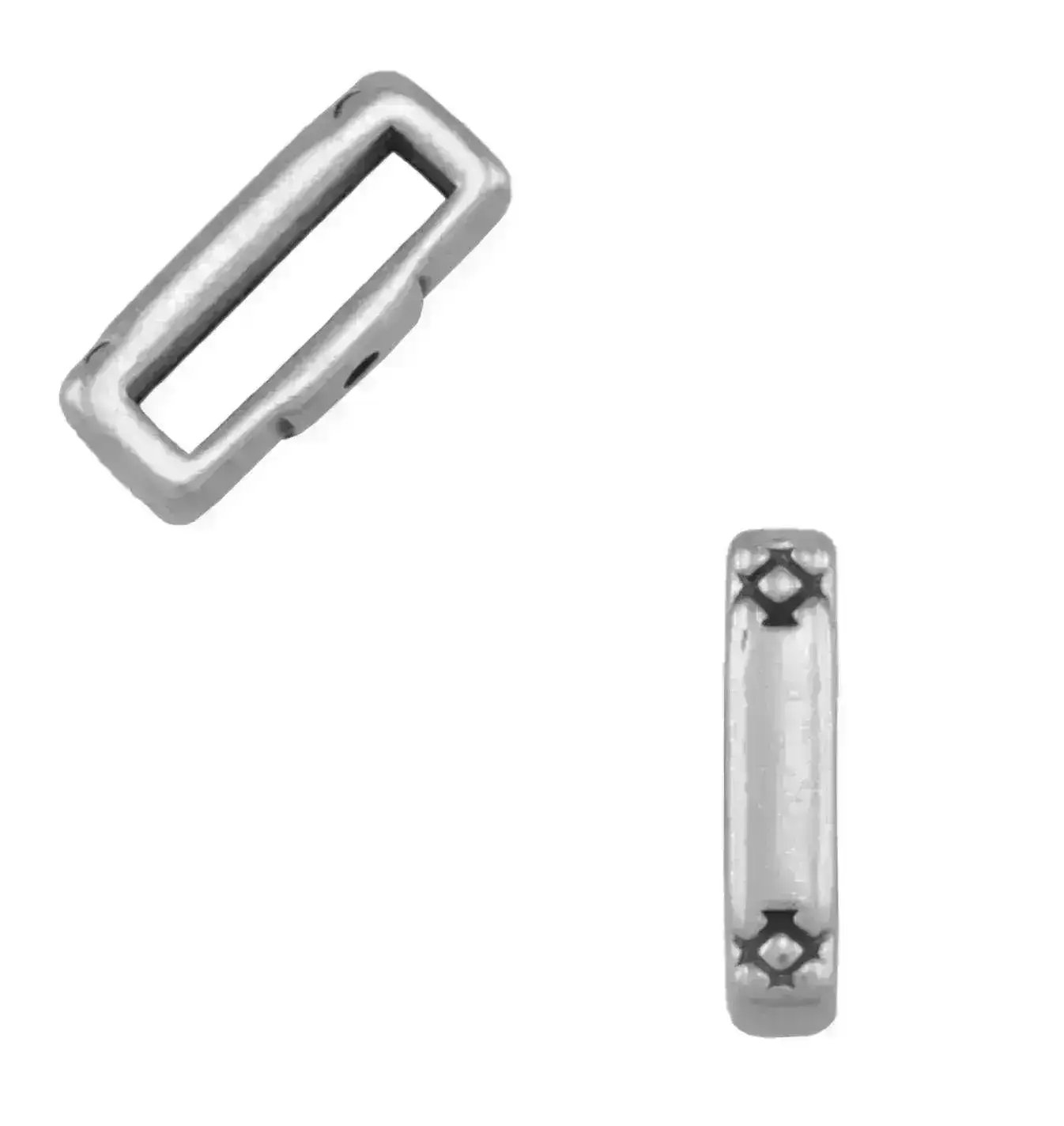 Cross Hatch Crimp Sliders for Leather or Cork, 10mm - Image 5
