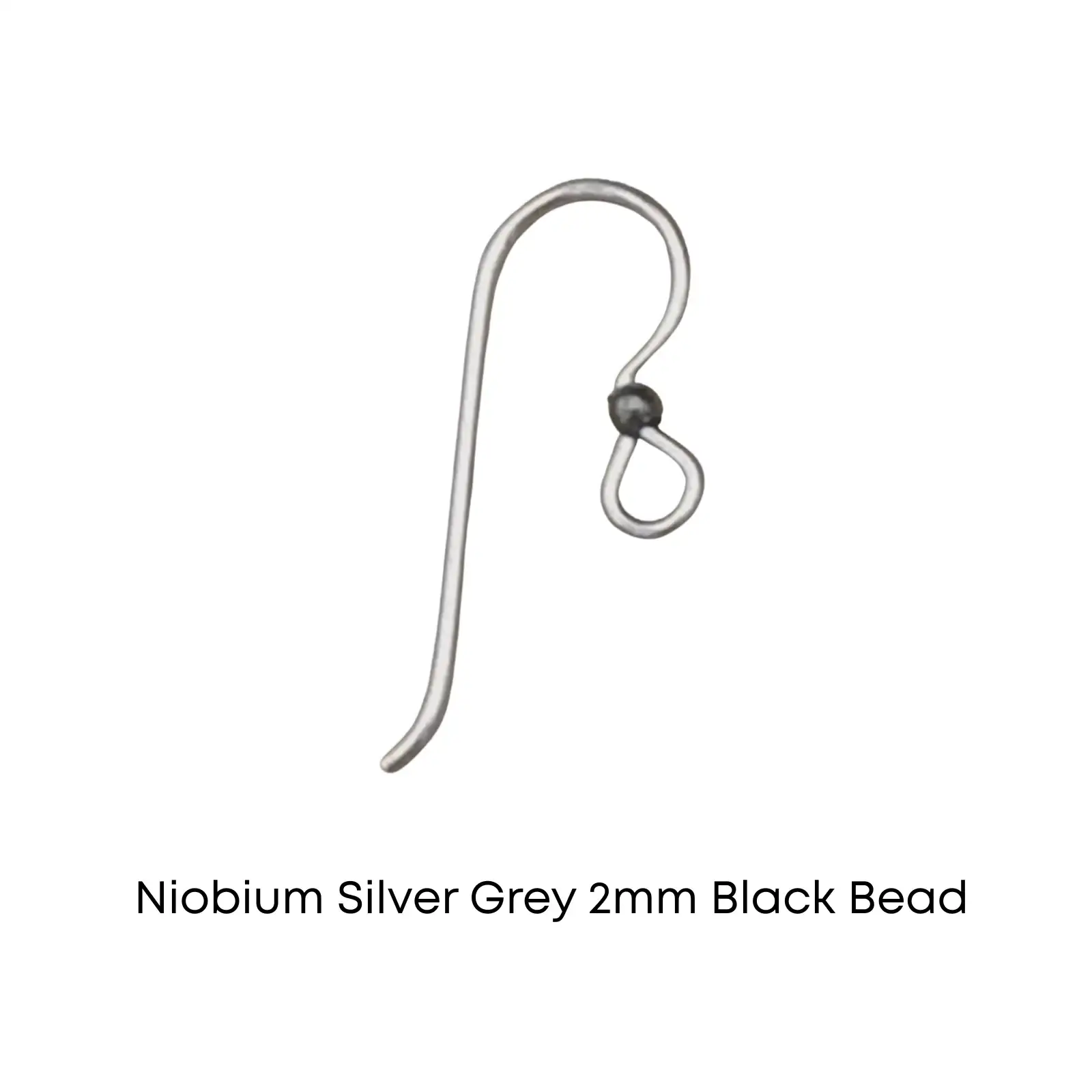Tierracast Niobium, 2mm Bead French Hook Earring Wires, 2 Pairs - Image 2