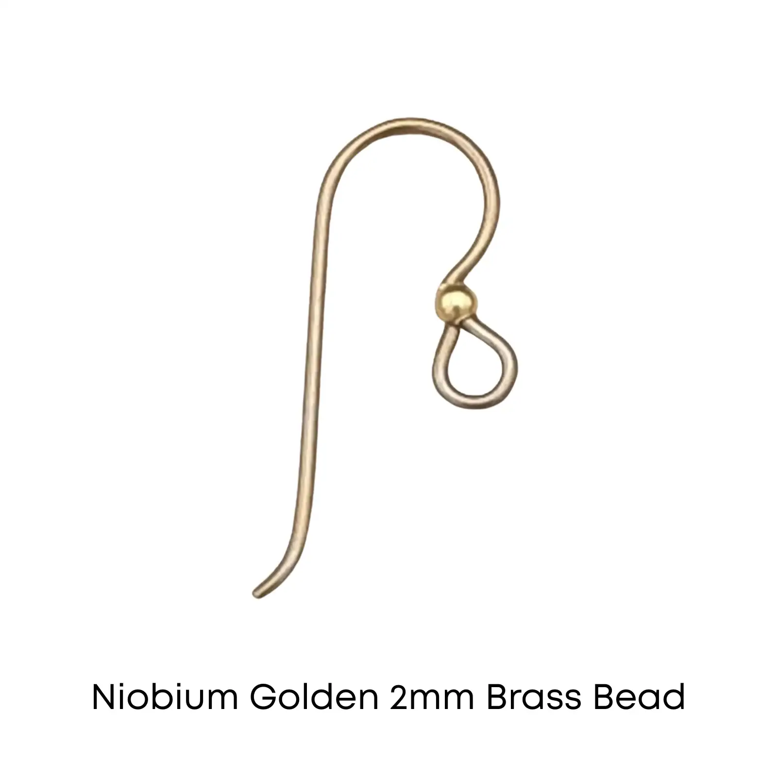 Tierracast Niobium, 2mm Bead French Hook Earring Wires, 2 Pairs - Image 3