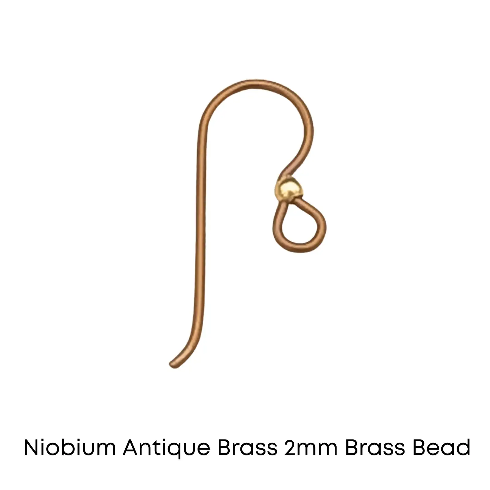 Tierracast Niobium, 2mm Bead French Hook Earring Wires, 2 Pairs - Image 4