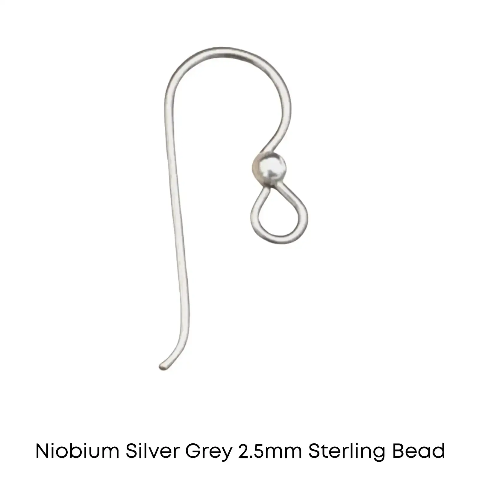 Tierracast Niobium, 2.5mm Bead French Hook Earring Wires, 2 Pairs - Image 6