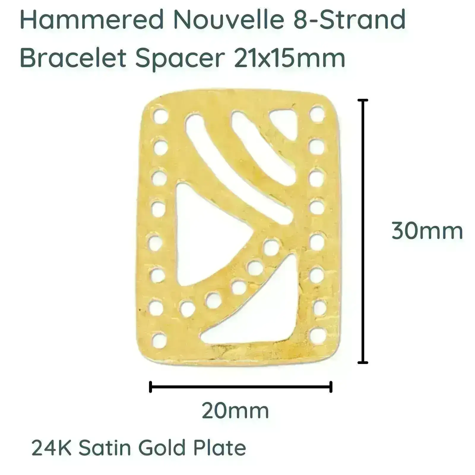Nouvelle, Hammered 8-Strand Bracelet Connector, or Focal Element - Image 3