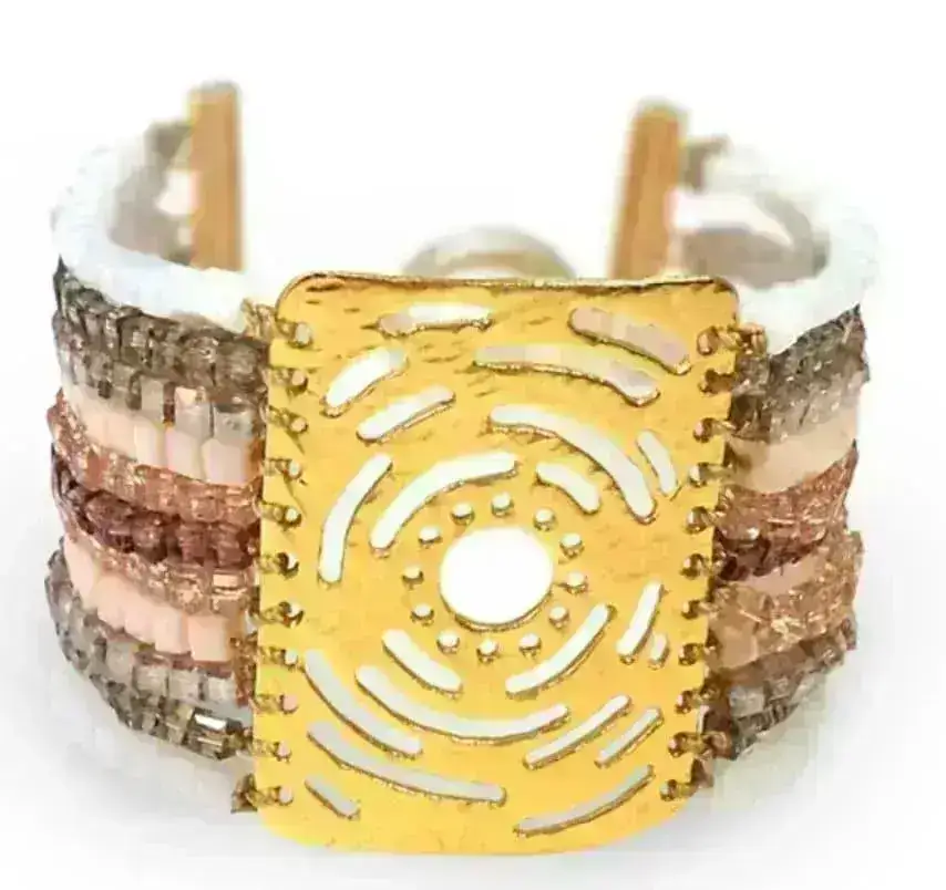 Nouvelle, Hammered 8-Strand Bracelet Connector, or Focal Element - Image 5