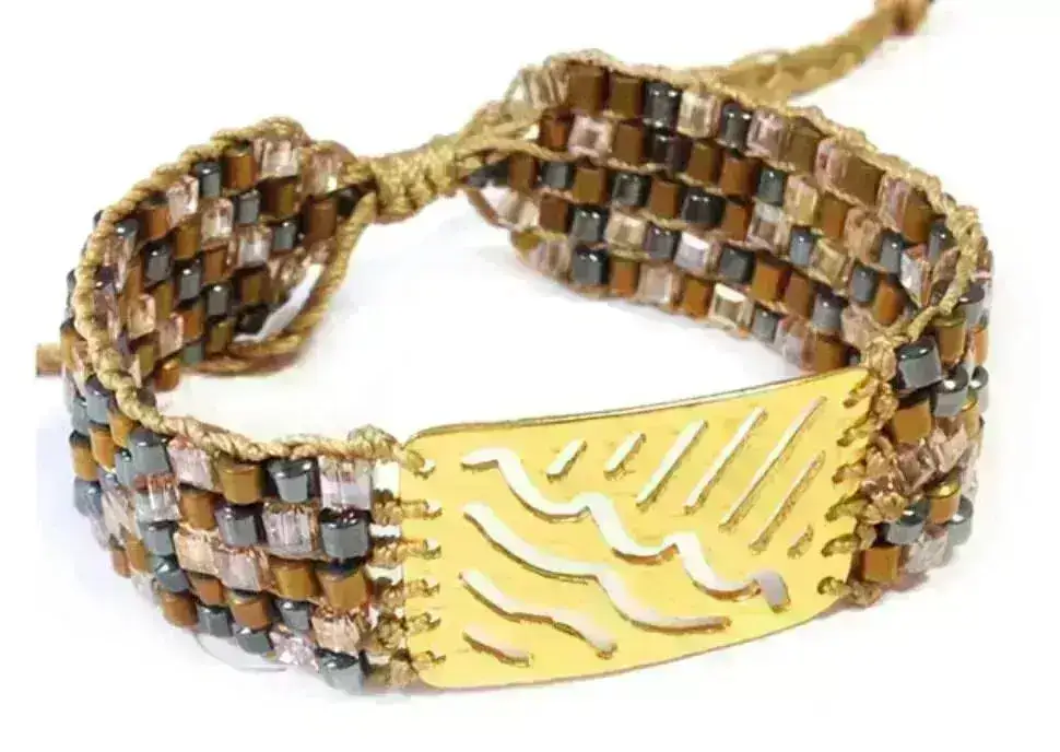 Nouvelle, Hammered 8-Strand Bracelet Connector, or Focal Element - Image 6