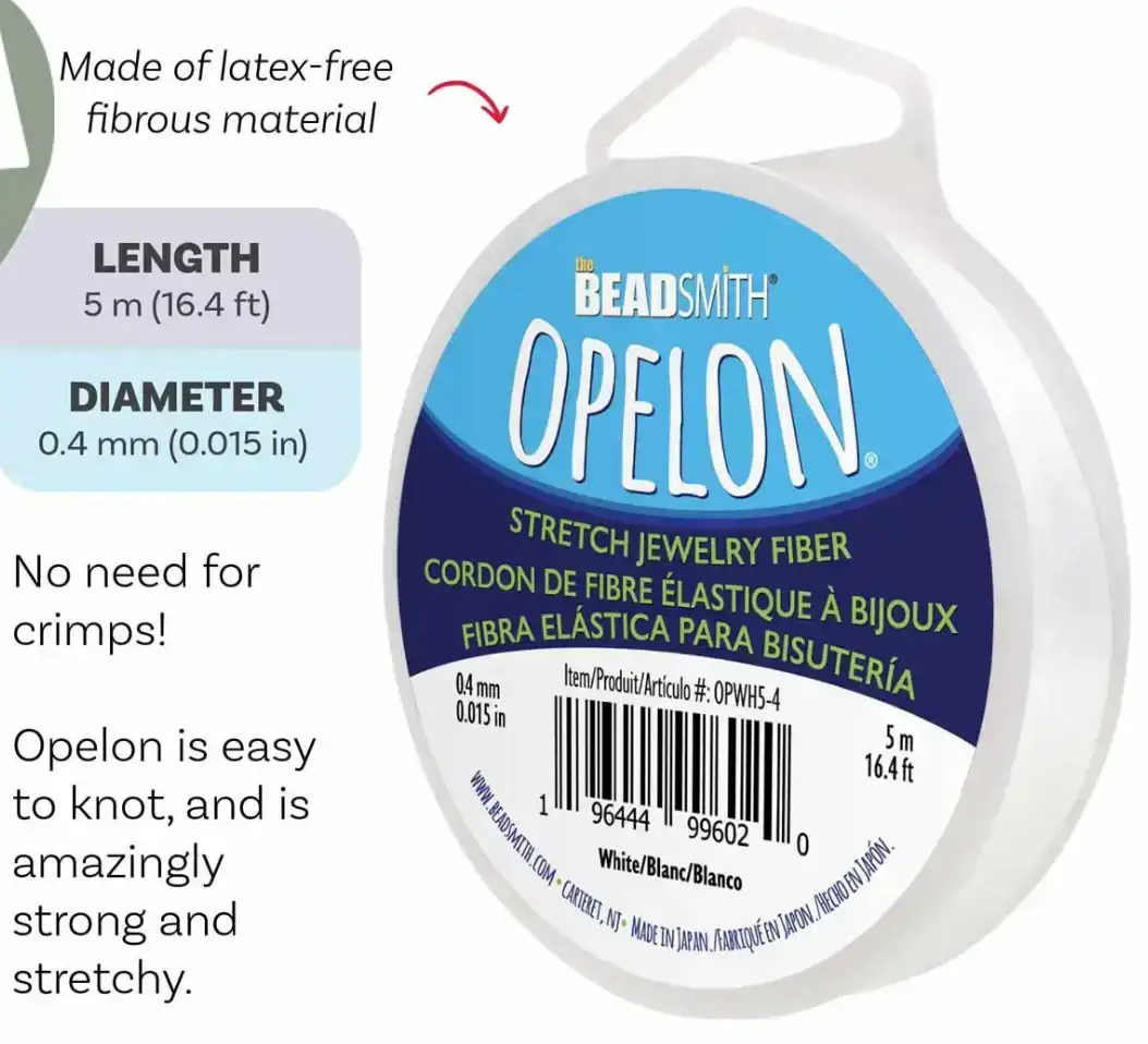 Opelon Stretch Fiber Cord, .4mm, White or Black - Image 3