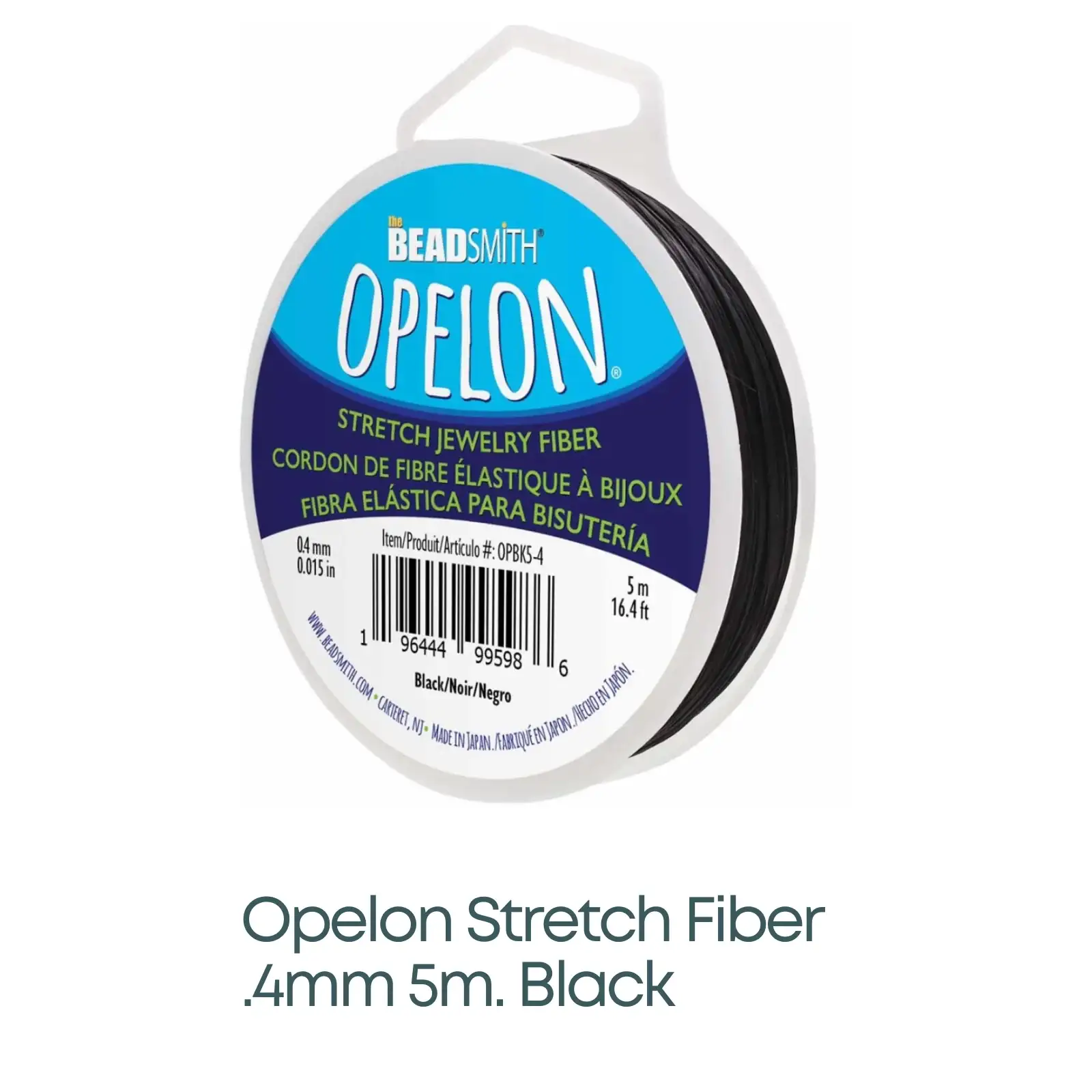 Opelon Stretch Fiber Cord, .4mm, White or Black - Image 4