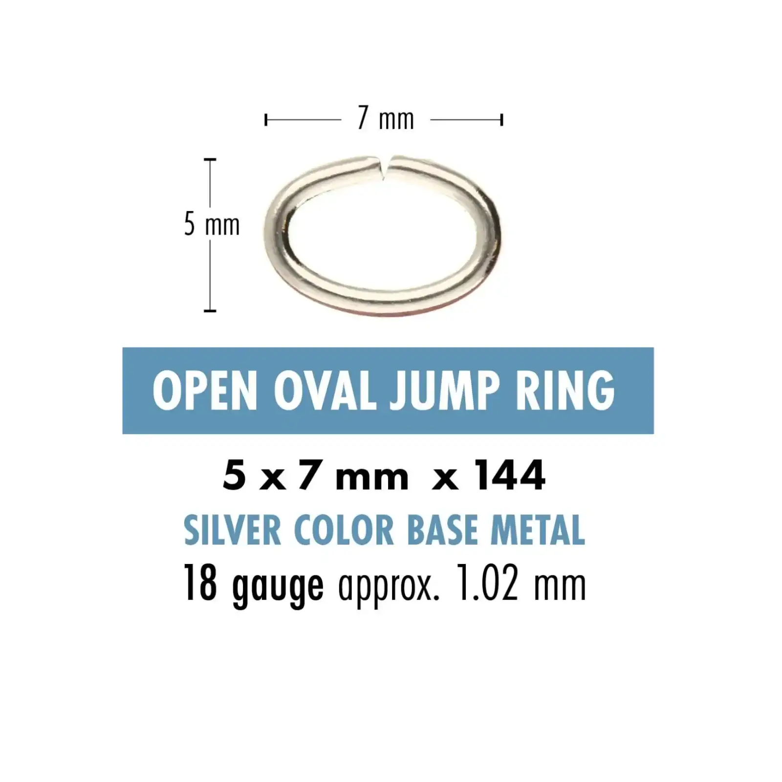 Oval Jump Rings, 18 gauge, 5x7mm O.D. 36 Pieces - Image 3