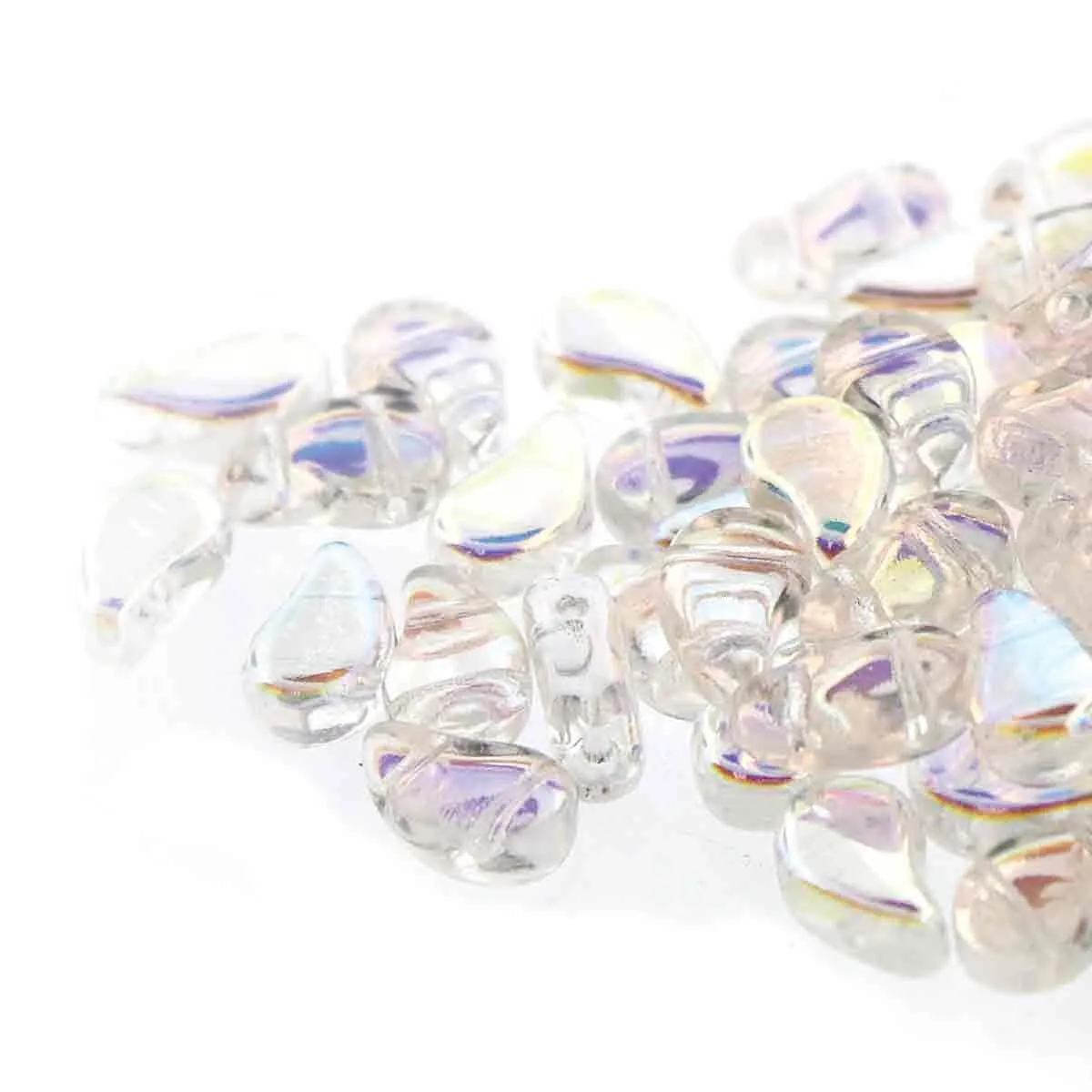 Paisleyduo Beads, Crystal AB, 10g.