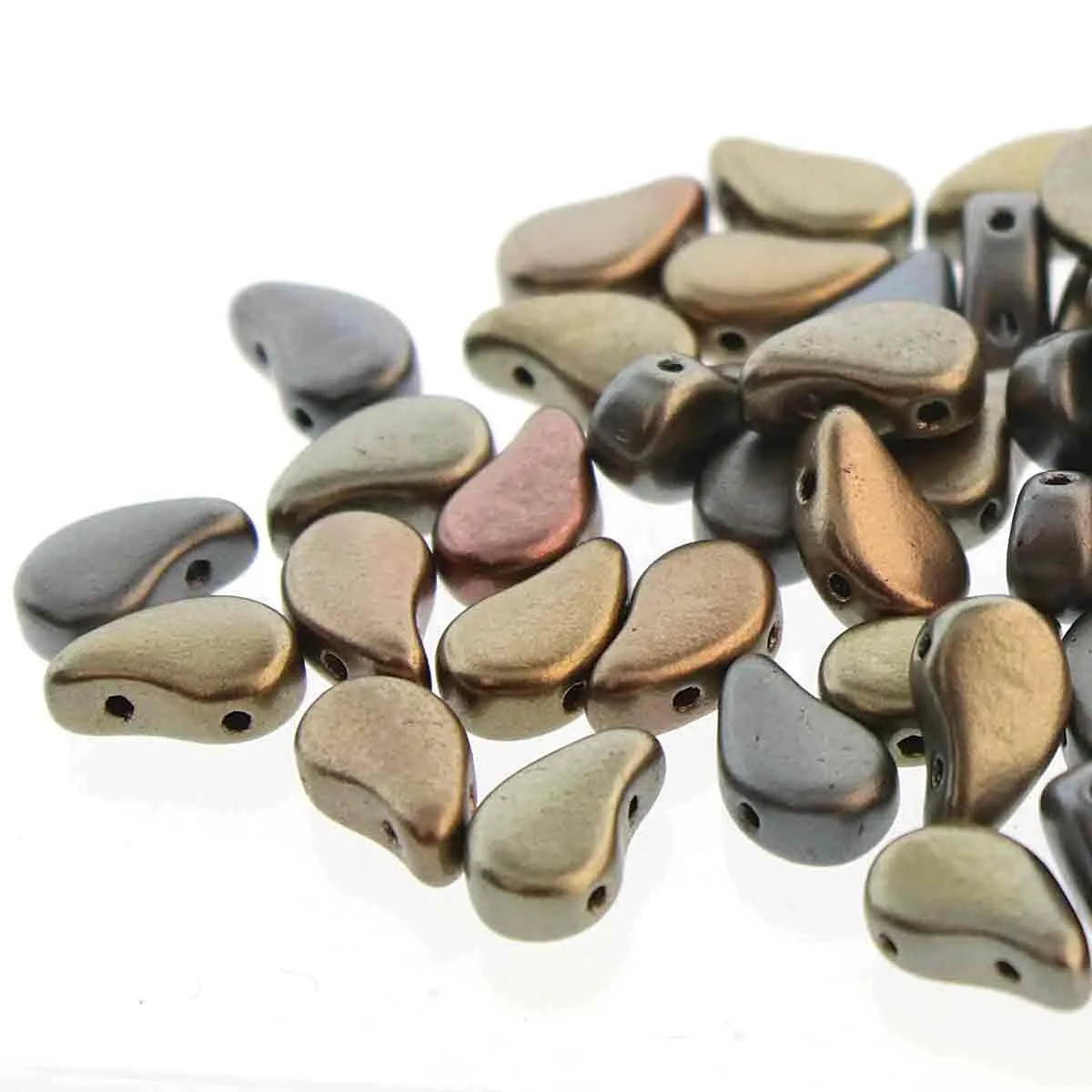 Paisleyduo Beads, Crystal Grey Rainbow, 10g.